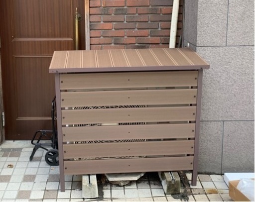 ほぼ新品〜超美品！エアコン室外機カバー 人工木 大型タイプ MWAC-110 山善 YAMAZEN ガーデンマスター