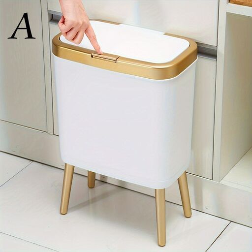 ゴミ箱 大容量 15L 脚付き ブラケット付き 蓋つき 長方形 シンプル スタイリッシュ 3色 ホワイト