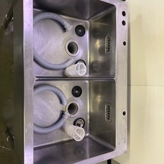 ステンレス製 2槽シンク 900x600x800