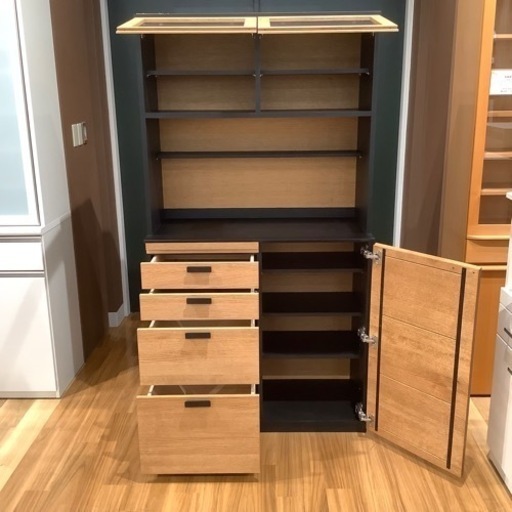 トレファク神戸南店】レンジボード2枚ガラススライド扉【取りに来