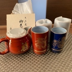 🉐値下げ！【新品】九谷焼　急須と組湯呑茶碗2セット