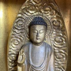 阿弥陀如来立像　木彫り　高さ32cm