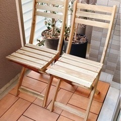 お譲り先決定しました　ベランダ用　IKEA 椅子 2脚セット