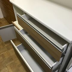 【FU733】★松田家具 システムキッチンボード  ホワイト×ナチュラル