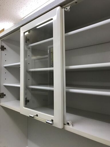 大川家具】オープンカウンターボード 120cm幅 ファルベ ホワイト 
