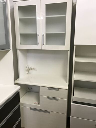 【FU737】★ニトリ 2枚扉食器棚 ホワイト  ダリア80