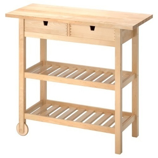 最終値引★無垢材キッチンワゴン　IKEA FÖRHÖJA フォルホイアキッチンワゴン