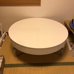 白丸いテーブル90cm