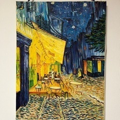 ゴッホ「夜のカフェテラス」模写 絵画 絵