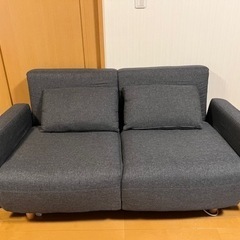 【ネット決済】【家具】2人掛け用ソファ（グレー）