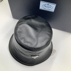 売り切れました。PRADA プラダ　レザー　バケットハット　袋　オールレザー 売り切れました。PRADA プラダ レザー バケットハット 袋 オールレザー