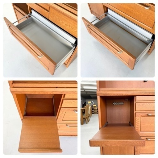 【美品‼️】高級国産家具♪ 斎藤家具工業 120cm幅キッチンボード 食器棚 収納家具 ミズナラ材ブラウン 水楢 美品‼️】高級国産家具♪ 斎藤家具工業 120cm幅キッチンボード 食器棚