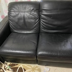 ▼【終了】IKEAレザー本革　リクライニングソファ