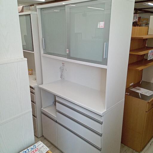 ★【松田家具】レンジボード　食器棚　キッチン収納　幅約117cm 自社配送時代引き可※現金、クレジット、スマホ決済対応※
