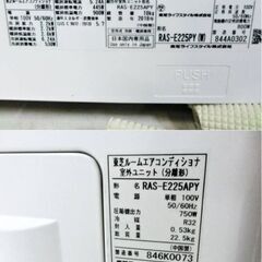 3ヵ月保証】東芝 ルームエアコン RAS-E225PY 主に6畳用 2.2kw プラズマ