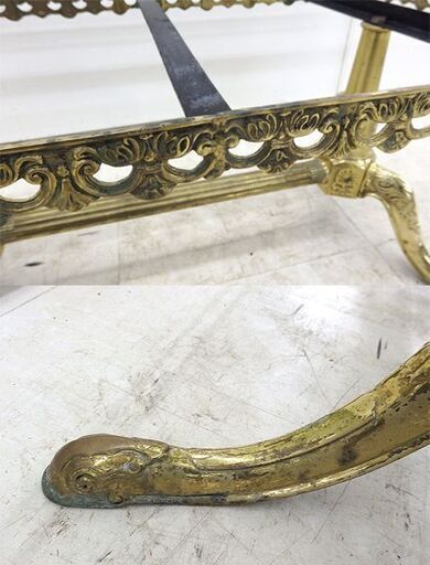 千歳市/恵庭市 グリーンオニキス 大理石 テーブル ロココ調 グリーン