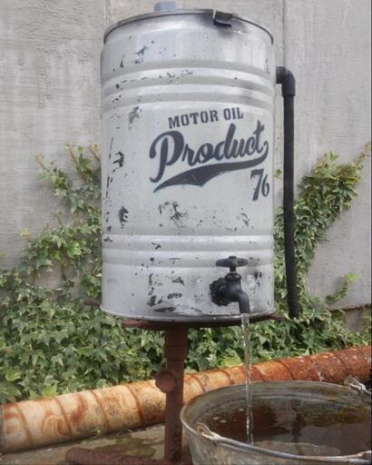 アメリカン雑貨 雨水タンク 貯水タンク ガレージ雑貨 シャビーなオイル缶スタイル #アメリカンヴィンテージな家 #エコライフ #ECO #給水