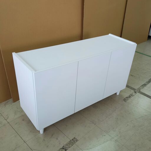 未使用訳あり 幅118 奥行39 高さ68.5 キャビネット 収納棚 リビング 収納 ラックリビングボード ローボードシンプル モダン 本棚 ホワイト