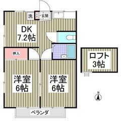 💚前橋市茂木町ロフト付き　2DK / 38.88㎡💰敷金/礼金0...