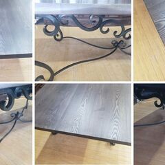 ｂ25　美品　アイアン脚　大き目　センターテーブル