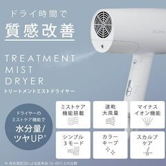 サロニア トリートメントミストドライヤー SAL21102SE カートリッジ式専用セラム付き ヘアケア 保湿 ミスト ミストケア機能 マイクロ化 美容液ミスト SALONIA