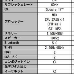 【終了】チューナーレステレビ32インチ