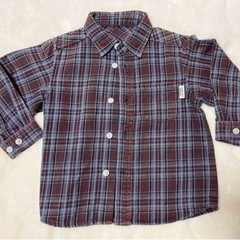 【美品】cnmbi mini/チェックシャツ90サイズ