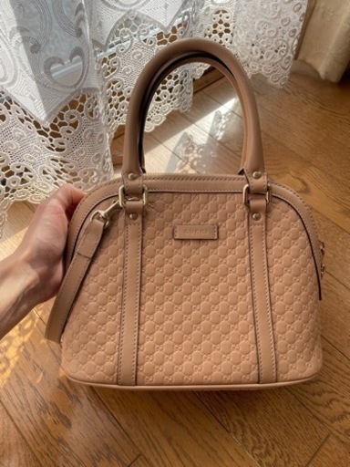 【美品】GUCCI マイクログッチ シマレザー 2way ハンドバッグ