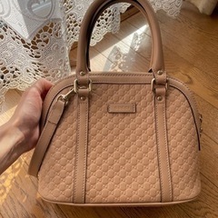 【美品】GUCCI マイクログッチ シマレザー 2way ハンドバッグ