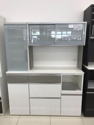 ★ジモティ割あり★ ㈱シギヤマ家具工業 レンジボード ホワイト H178×D45×W141 クリーニング済み HJ2217