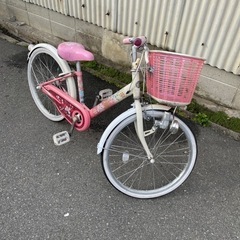 中古　子供用自転車　ピンク　