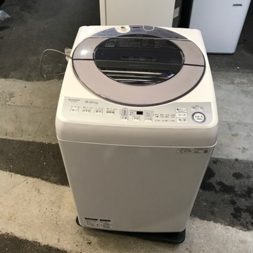 ロ2402-357 全自動電気洗濯機 ES-GV8D-S 2020年製 8kg 動作確認済み キズ汚れ有り