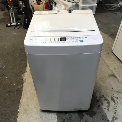 値下げしました　ロ2402-359  Hisense 全自動電気洗濯機 HW-E4503 2020年製 4.5kg 動作確認済み キズ汚れ有り