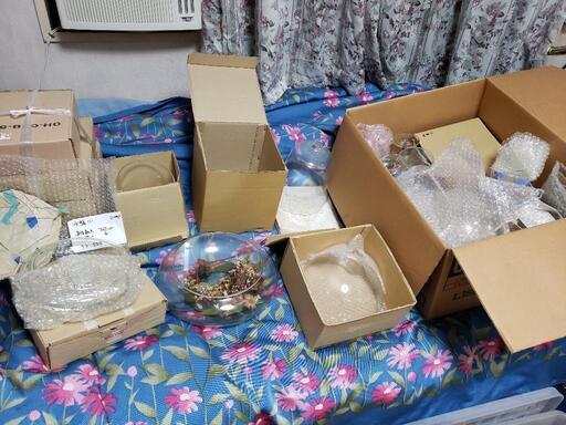 【沢山】ガラス容器：押し花　ドライフラワー