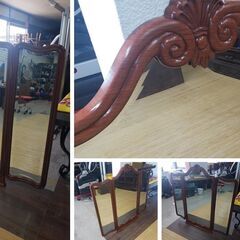 b35　紫檀？　折り畳み　三面鏡