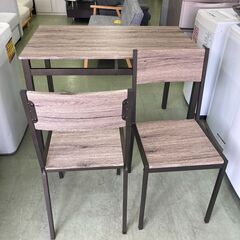 【お取引中】【美品】幅110 ヴィンテージブラウン 4人掛け ダイニングテーブルセット 4点セット★3158★