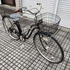 【27インチ自転車】美品❗️6段変速　LEDオートライト付　チェーン、サドル新品❗️強化リヤキャリア仕様　若林自転車　膳所店　SALE中❗️
