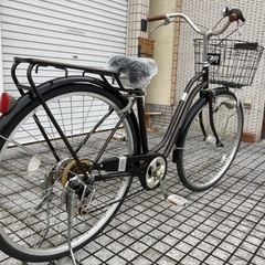 【27インチ自転車】美品❗️6段変速　LEDオートライト付　チェーン、サドル新品❗️強化リヤキャリア仕様　若林自転車　膳所店　SALE中❗️