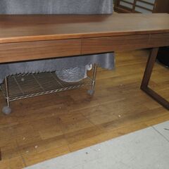 R384 スリムロング天然木 パーソナルデスク、サイドデスク、幅150ｍ Used・美品