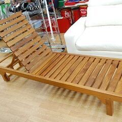 木製 サンラウンジャー 幅60×奥210×高30～97cm マット付き