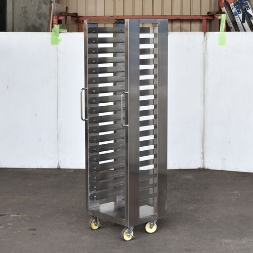 ≪yt1127ジ≫ マルゼン ラックカート 18枚差 幅49.5cm/奥行40cm 型番不明/MBRC-MY18？ 18段/パンラック/トレー棚 60128-07