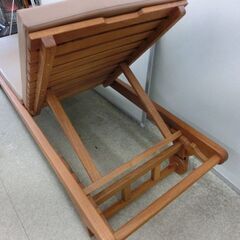 木製 サンラウンジャー 幅60×奥210×高30～97cm マット付き