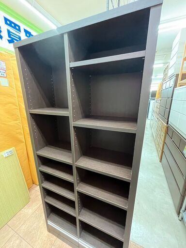 収納付き本棚本棚収納力◎木目収納家具ダークブラウン542