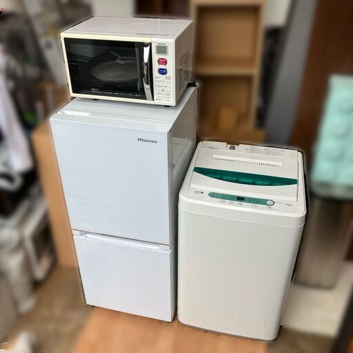 お引越しラクラク家電セット♬新生活応援★①冷蔵庫②洗濯機③レンジの3点セット★配送設置無料♬