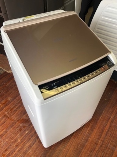 北九州市内配送無料　保証付き　日立 HITACHI BW-DV80A N [ビートウォッシュ 洗濯乾燥機 （8kg） シャンパン]