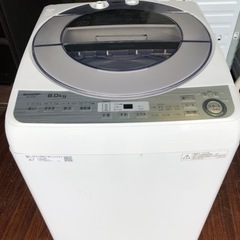 北九州市内配送無料 保証付き SHARP ES-GV8B-S [全自動洗濯機 (8kg)