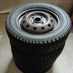 引取限定　軽スタッドレスタイヤ155/65R13鉄チンホイールバ...