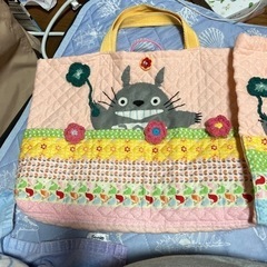 幼稚園　学校　トトロ新品ハンドメイド　2点セット　バッグ　上履き...