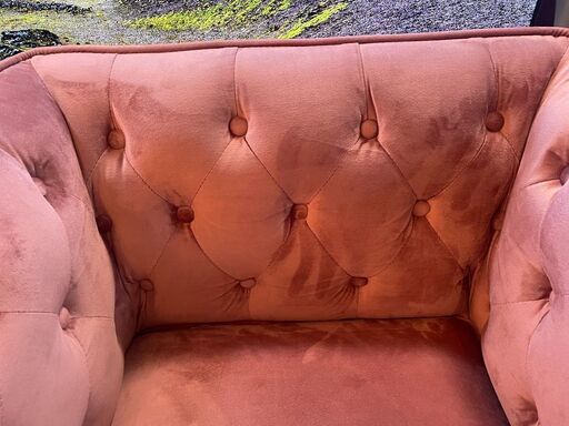 LOWYA 1人掛けソファ　ピンク　幅76㎝ LOWYA 1人掛けソファ ピンク 幅76㎝ 楽天市場】座椅子 ベロア調