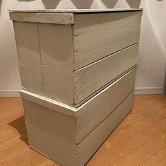 りんご木箱 取手付 木箱 収納ボックス ２箱セット 中古 DIY